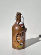 BOUTEILLE GRES EMAILLEE BRUN - ETIQUETTE