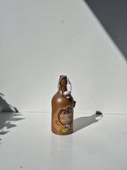 BOUTEILLE GRES EMAILLEE BRUN - ETIQUETTE