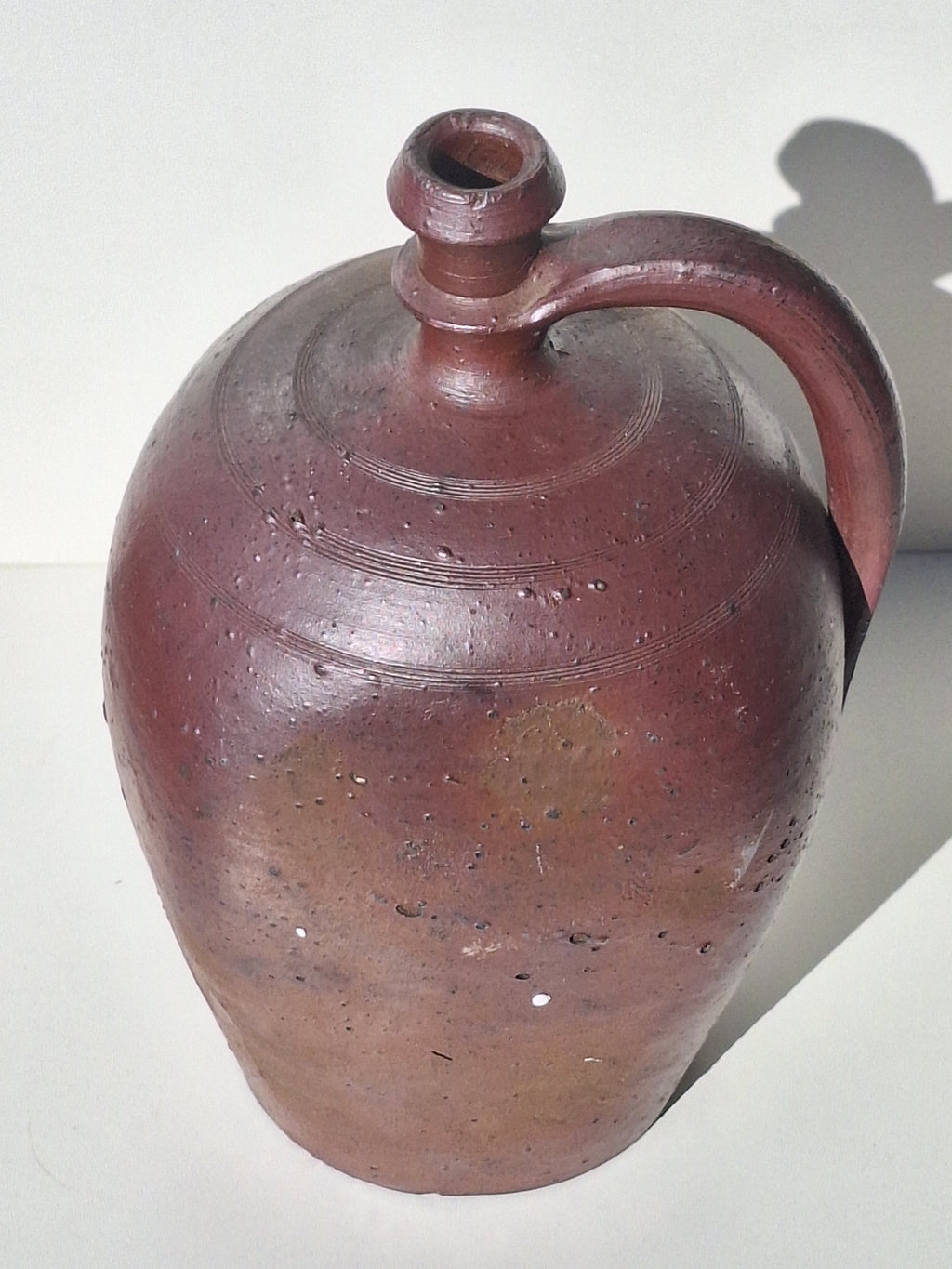 GRANDE CRUCHE . JARRE GRES EMAILLEE LUSTRE