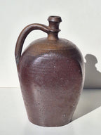 GRANDE CRUCHE . JARRE GRES EMAILLEE LUSTRE