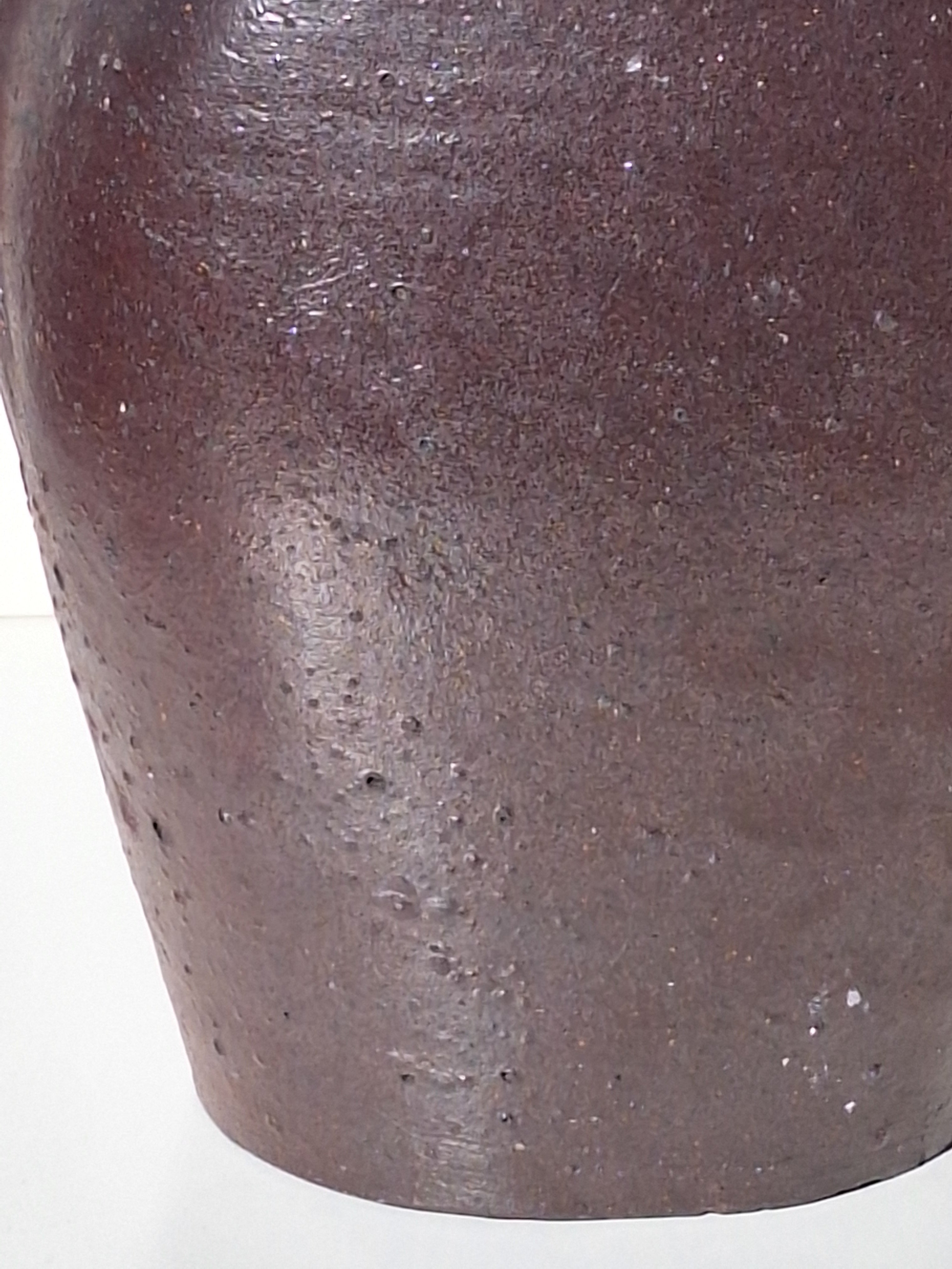 GRANDE CRUCHE . JARRE GRES EMAILLEE LUSTRE