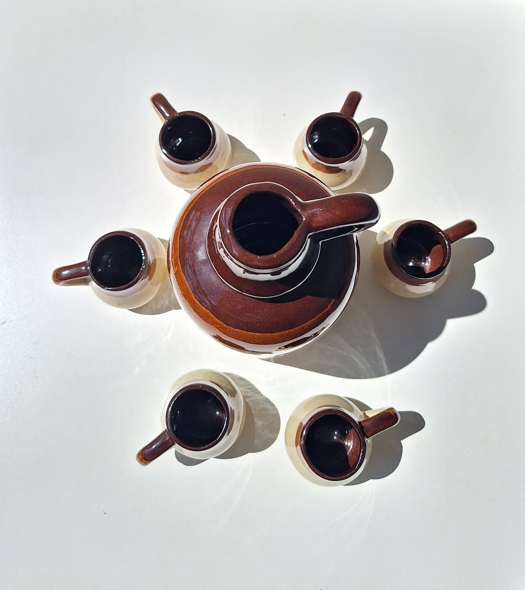 Service à Liqueur CUVEE SPECIALE année 1970 Grès Emaillé