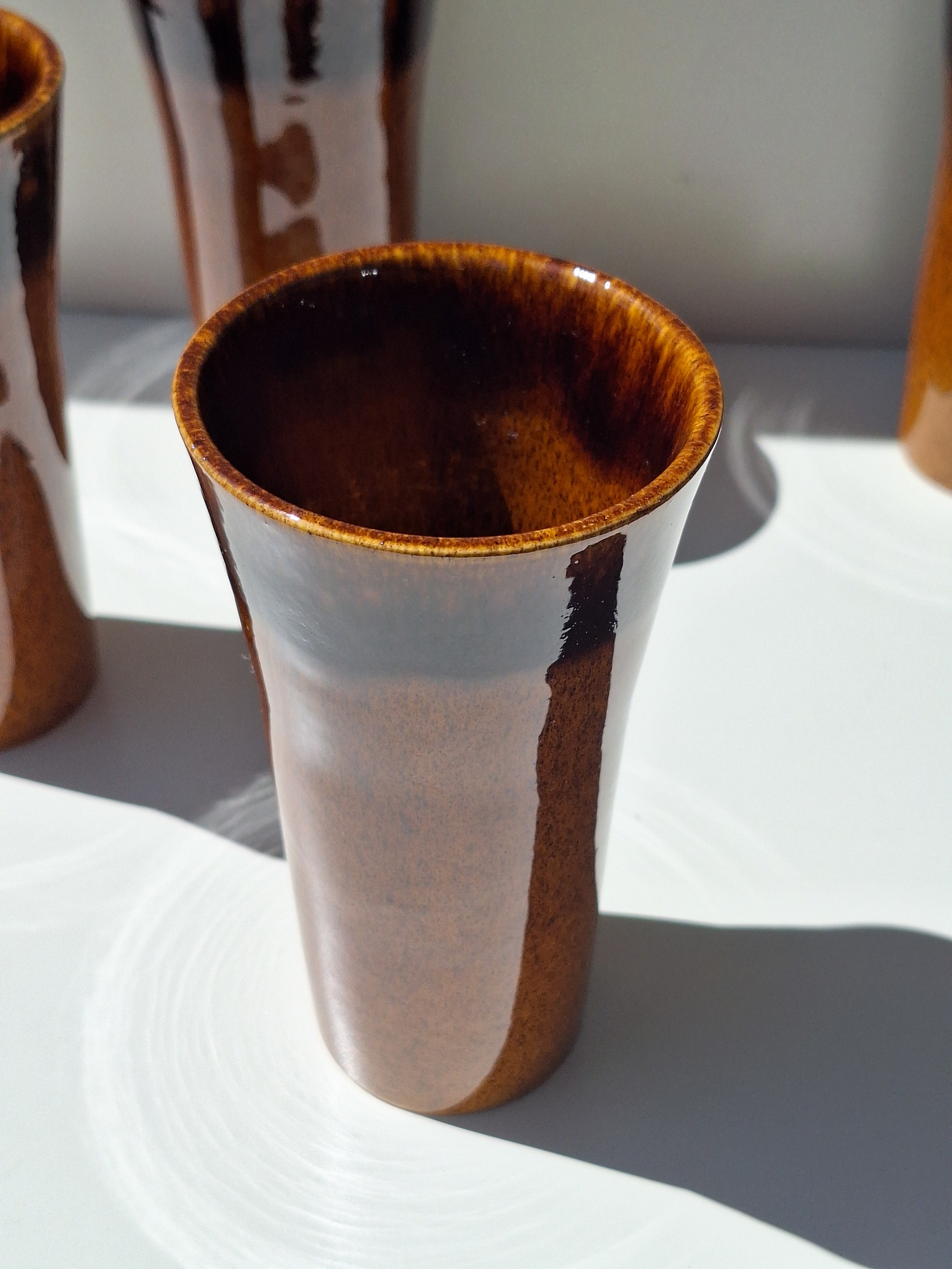 SERVICE ICED TEA  7 Pieces GLADYS  Signé Claude PACI Atelier de VALLAURIS 1970