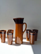 SERVICE ICED TEA  7 Pieces GLADYS  Signé Claude PACI Atelier de VALLAURIS 1970