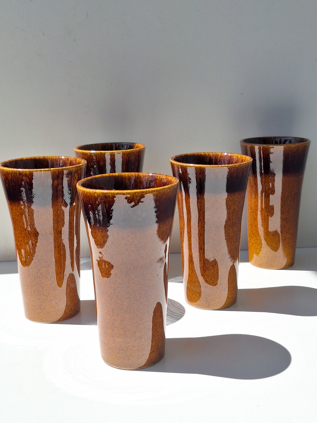 SERVICE ICED TEA  7 Pieces GLADYS  Signé Claude PACI Atelier de VALLAURIS 1970