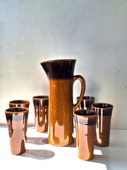 SERVICE ICED TEA  7 Pieces GLADYS  Signé Claude PACI Atelier de VALLAURIS 1970