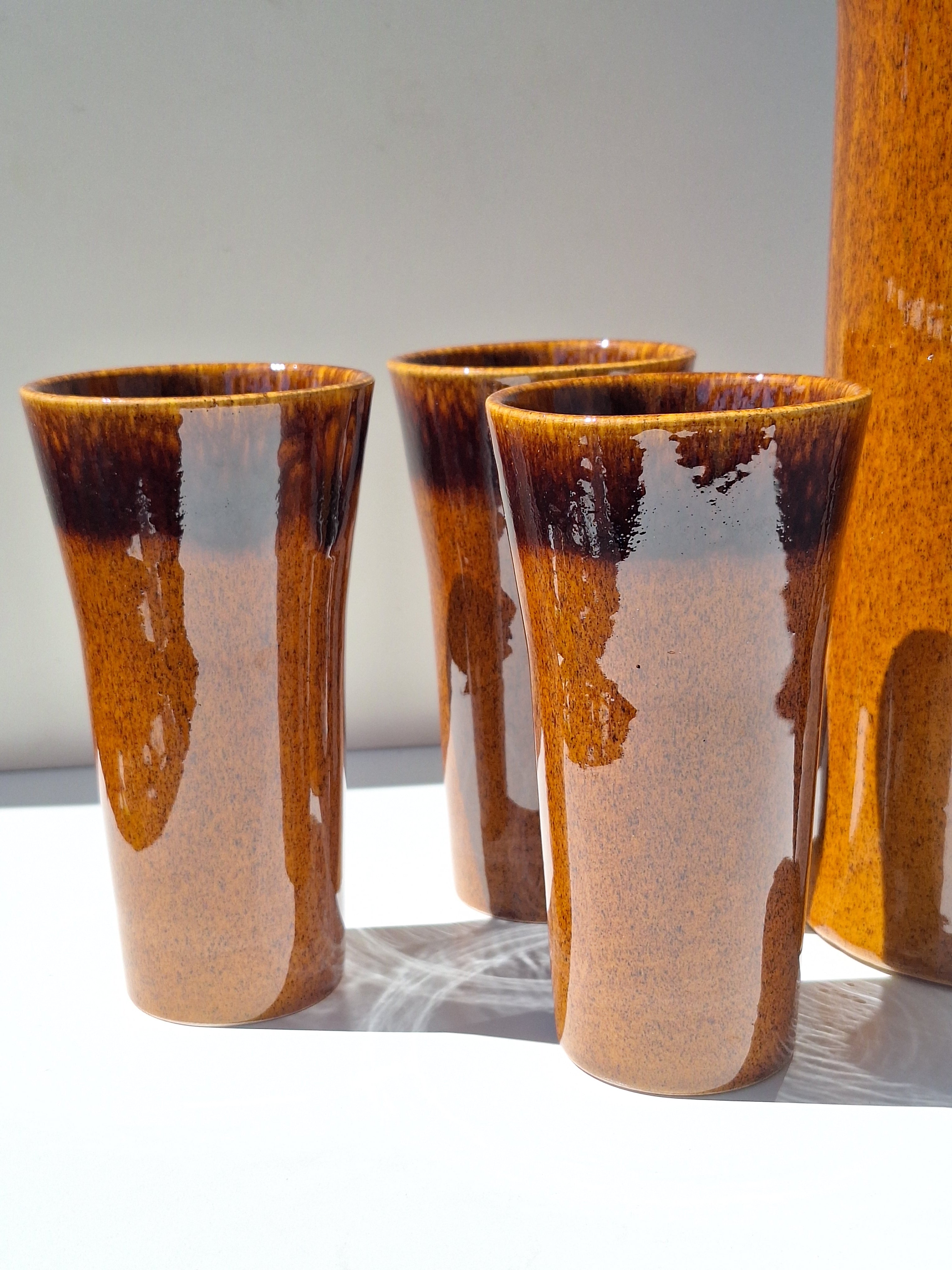 SERVICE ICED TEA  7 Pieces GLADYS  Signé Claude PACI Atelier de VALLAURIS 1970