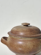 SOUPIERE GRES EMAILLEE BEIGE  ESTAMPILLÉE