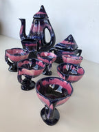 VALLAURIS Service à café CERAMIQUE 9 pièces  Signé