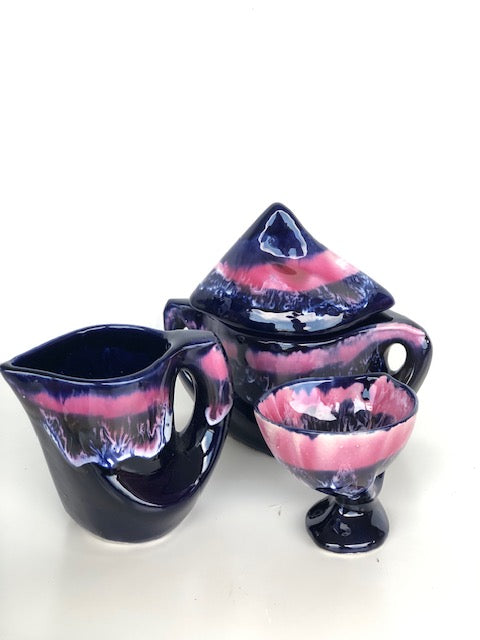 VALLAURIS Service à café CERAMIQUE 9 pièces  Signé