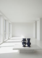 VASE ANCIEN PORCELAINE bleu Colbat Doré Estampillé V