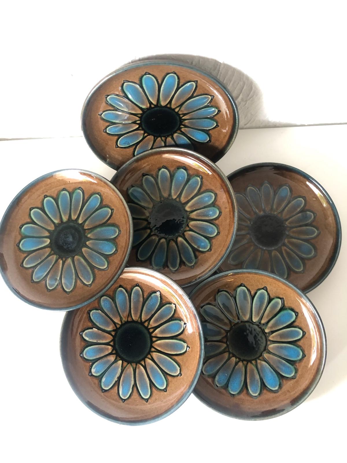 ASSIETTES Motif  FLEUR  VINTAGE Grès Céramique  6 Pièces