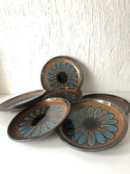 ASSIETTES Motif  FLEUR  VINTAGE Grès Céramique  6 Pièces