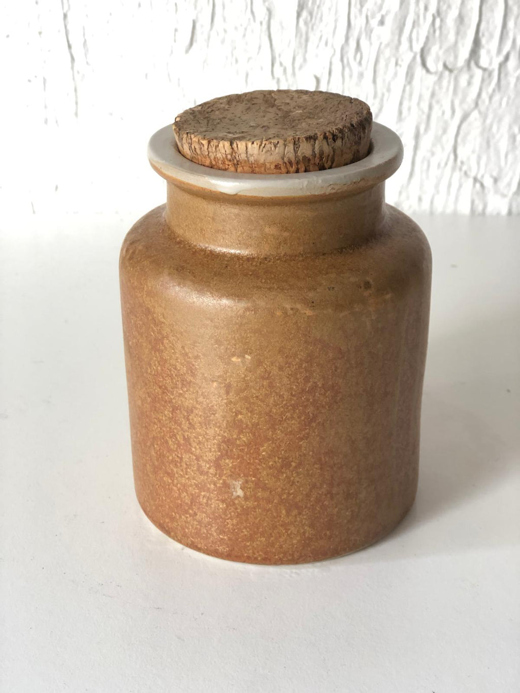 POT MOUTARDE Vintage Grès Brun sans couvercle