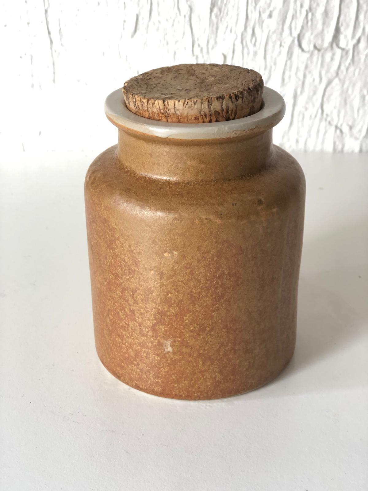 POT MOUTARDE Vintage Grès Brun sans couvercle