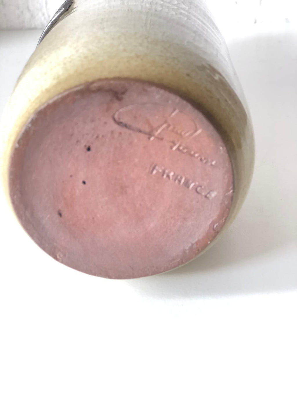 BOUTEILLE Grès Motif Feuille  Estampillé