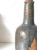 BOUTEILLE Grès Motif Feuille  Estampillé