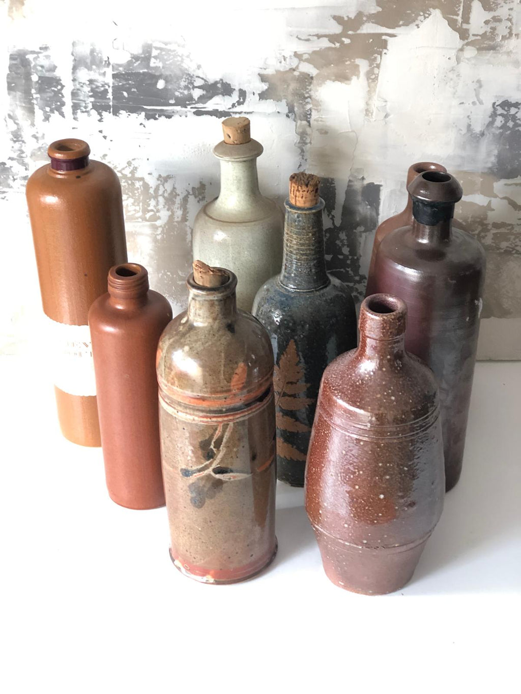 BOUTEILLE Grès Brun Estampillé