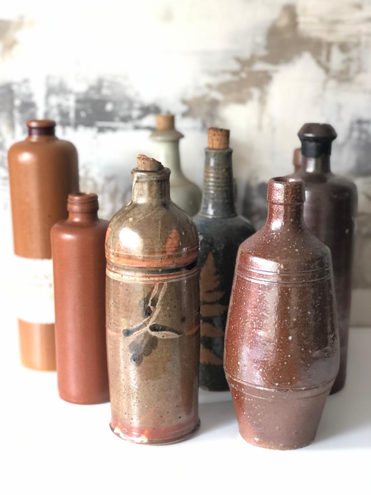 BOUTEILLE Grès Brun Estampillé