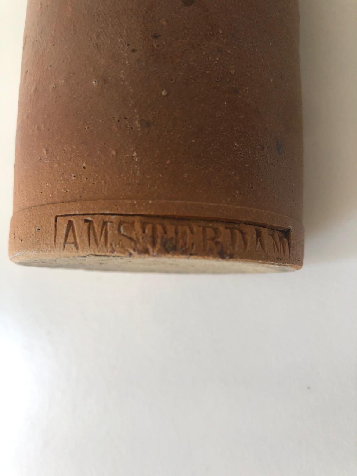 CRUCHE BOUTEILLE Terre Cuite LOGO AMSTERDAM