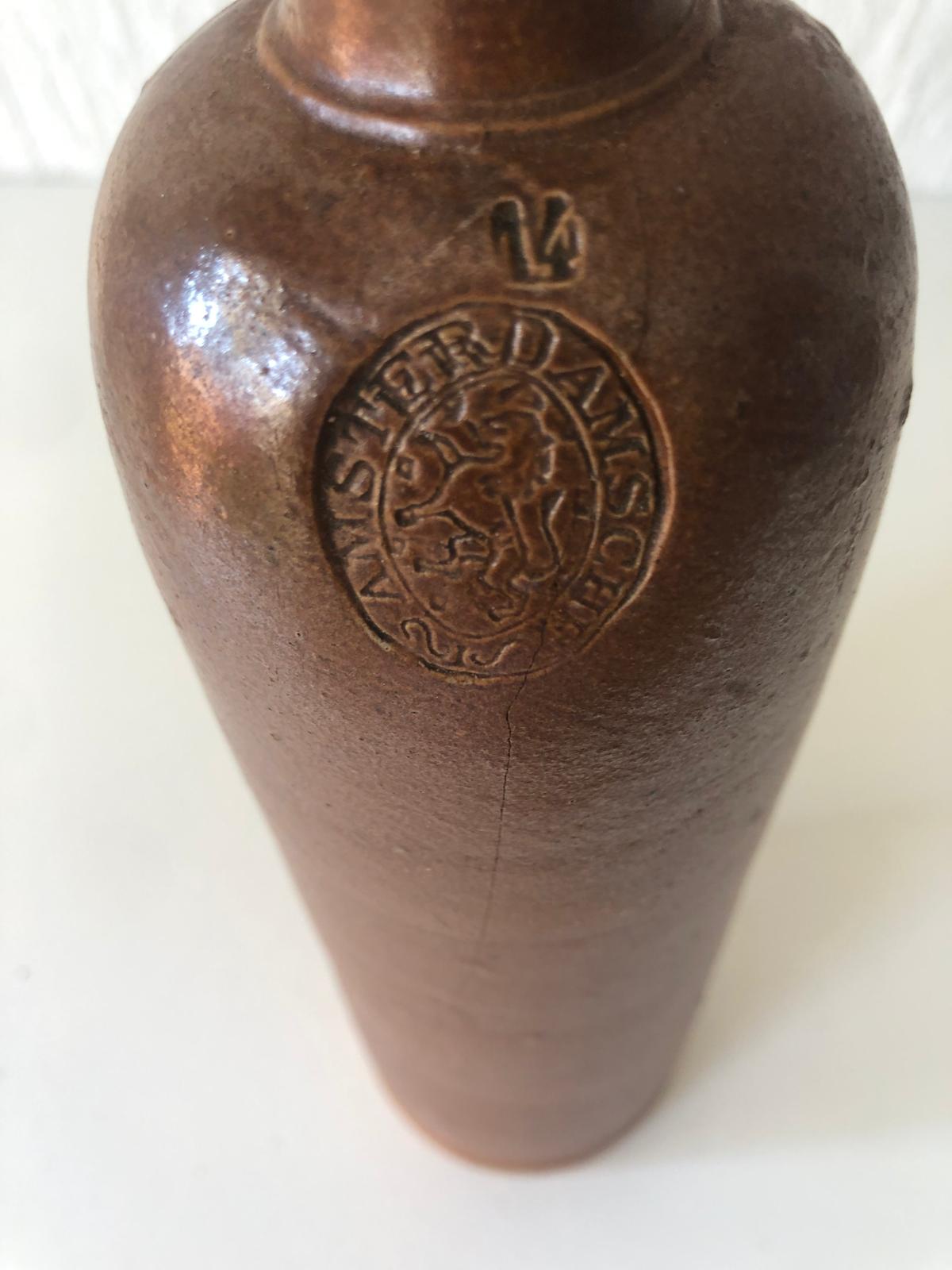 CRUCHE BOUTEILLE Terre Cuite LOGO AMSTERDAM