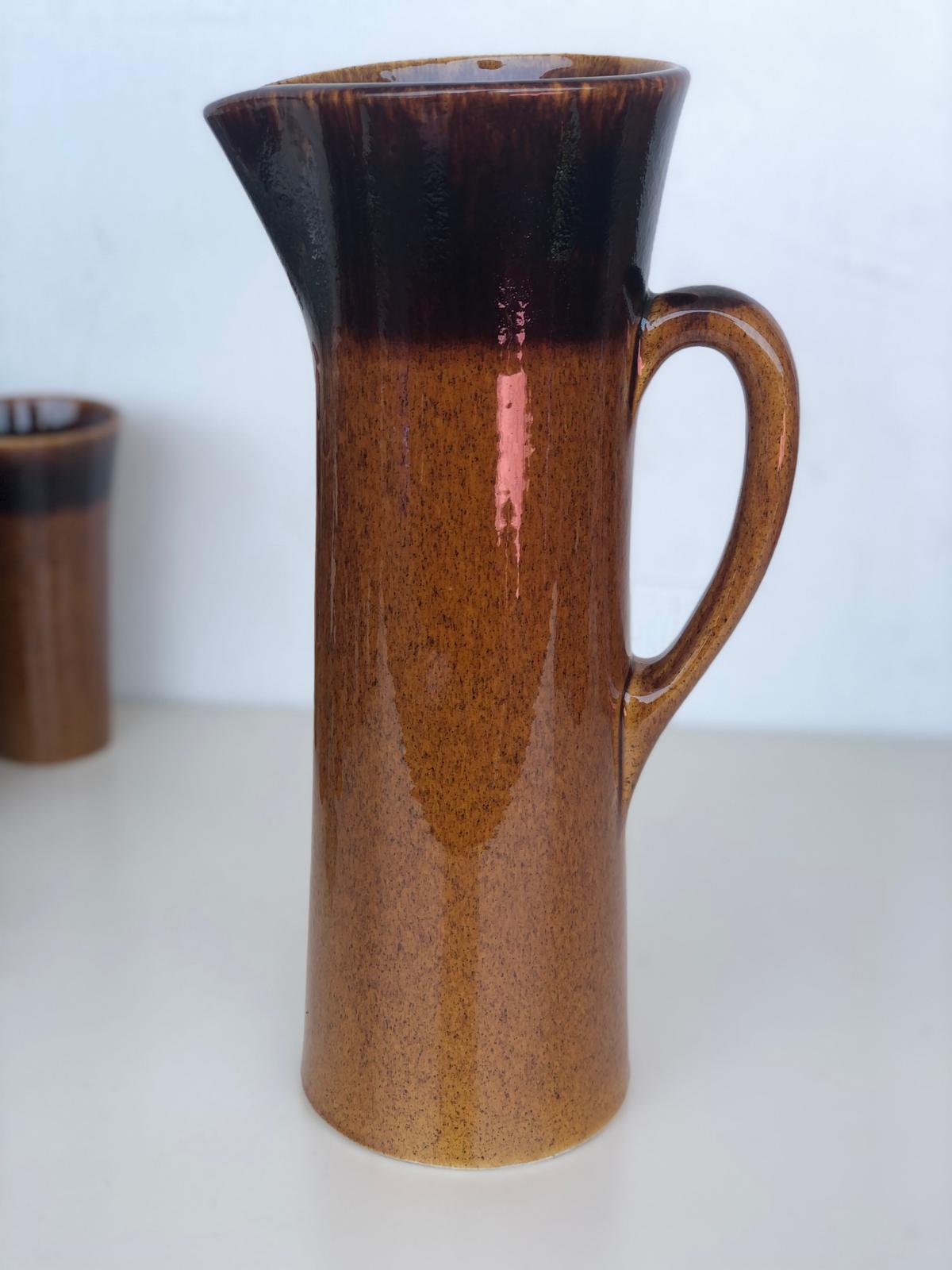 SERVICE ICED TEA GLADYS  Signé Claude PACI Atelier de VALLAURIS 1970