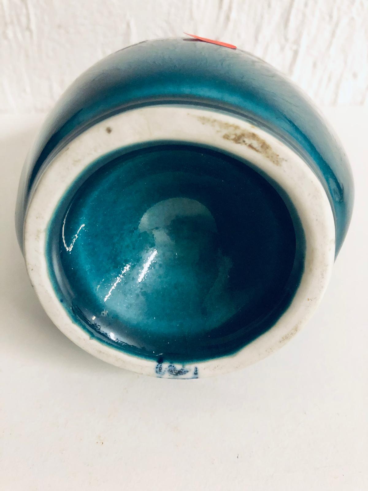 VASE PICHET CERAMIQUE TURQUOISE BRUN